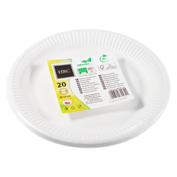 IRIS Fehér papír tányérok 22,7 cm átmérőjű, 20db/csomag 