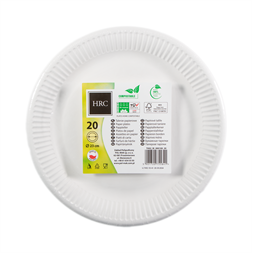 IRIS Fehér papír tányérok 22,7 cm átmérőjű, 20db/csomag 