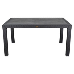 IRIS GF-210A ECO antracit műanyag kerti asztal rattan 90x150cm