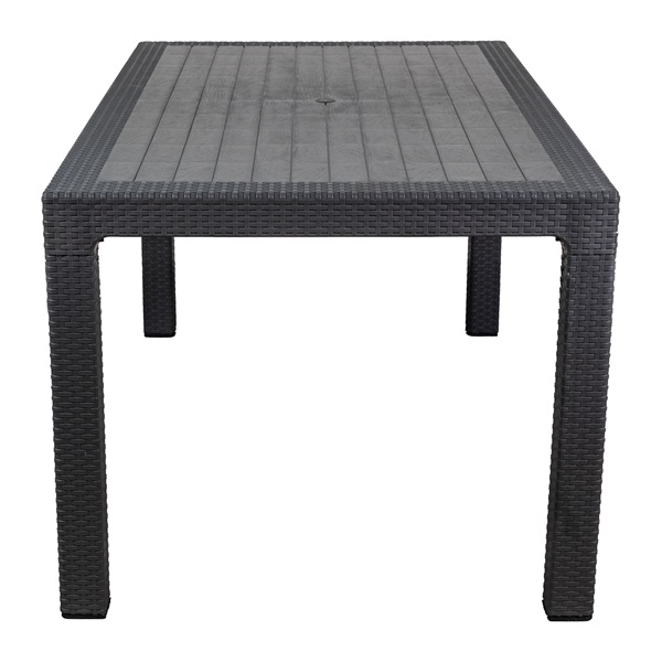 IRIS GF-210A ECO antracit műanyag kerti asztal rattan 90x150cm