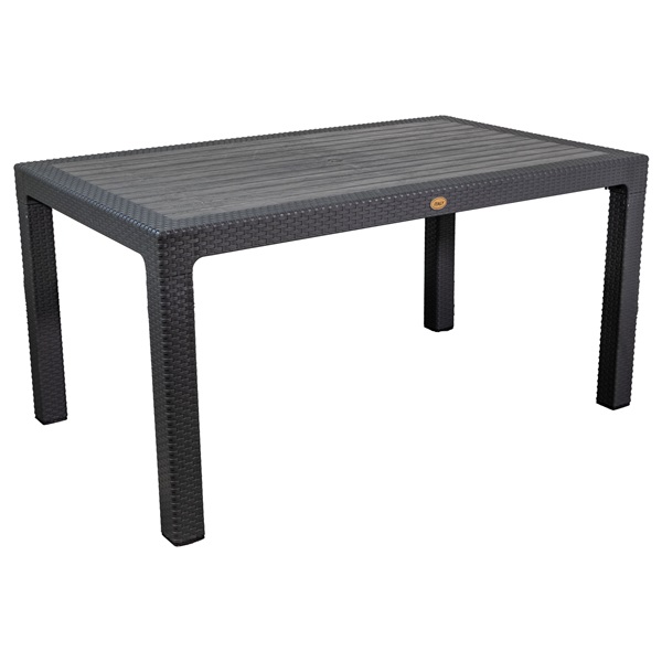IRIS GF-210A ECO antracit műanyag kerti asztal rattan 90x150cm