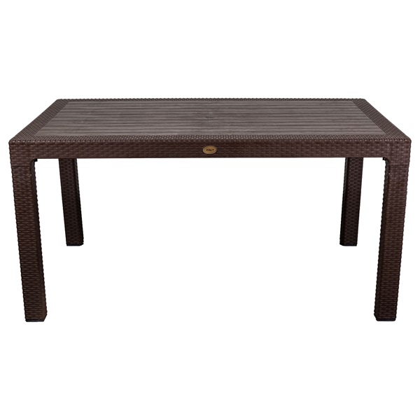 IRIS GF-210BR ECO barna műanyag kerti asztal rattan 90x150cm (Újszerű)