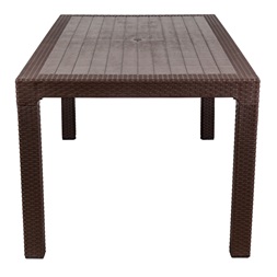 IRIS GF-210BR ECO barna műanyag kerti asztal rattan 90x150cm (Újszerű)