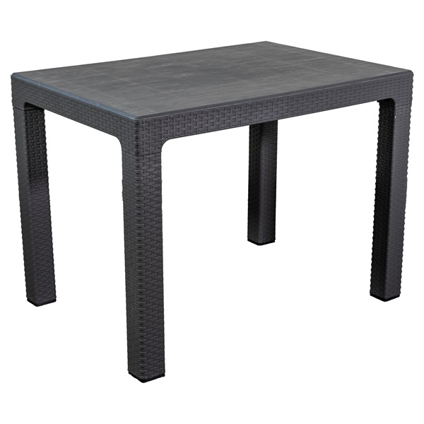 IRIS GF-240A ECO antracit műanyag kerti asztal rattan 70x100cm
