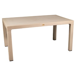 IRIS GF-800C ORIGINAL CAPPUCCINO műanyag kerti asztal rattan 90x150cm