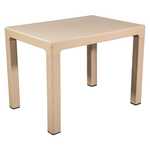 IRIS GF-830C ORIGINAL CAPPUCCINO műanyag kerti asztal rattan 70x100cm