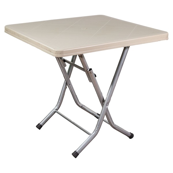 IRIS GF-200C ECO cappuccino asztal fém lábbal 80x80 cm (Újszerű)