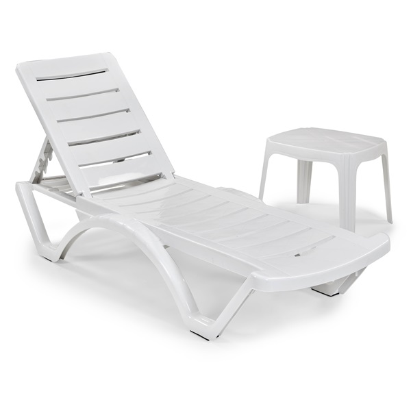 IRIS GF-600 Sunset fehér műanyag, háttámlás napágy 65x188x30cm