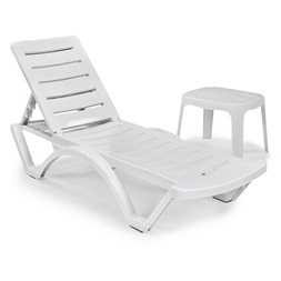 IRIS GF-600 Sunset fehér műanyag, háttámlás napágy 65x188x30cm