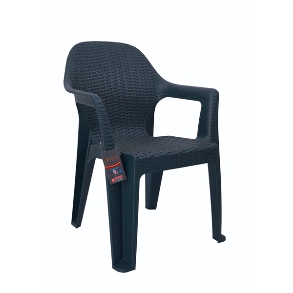 IRIS GF-900A Polo antracit műanyag rattan karfás kerti szék