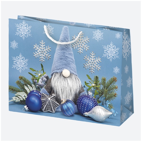 IRIS Karácsonyi ajándéktasak, 300x230x100 mm, különböző színekben és mintával