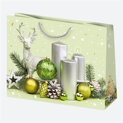 IRIS Karácsonyi ajándéktasak, 380x290x100 mm, különböző színekben és mintával