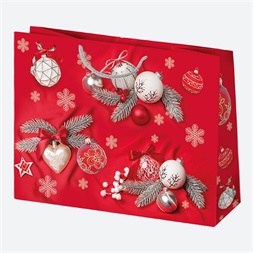 IRIS Karácsonyi ajándéktasak, 380x290x100 mm, különböző színekben és mintával