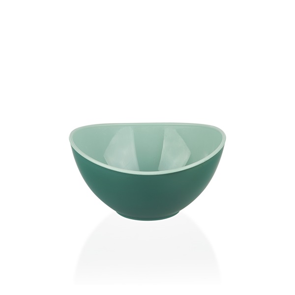 IRIS L-00468 dupla színű tál 450ml, zöld, szürke, beige