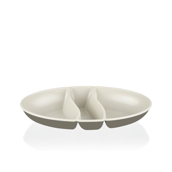 IRIS L-00517 dupla színű snack tál,  zöld, szürke, beige
