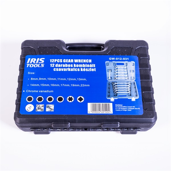 IRIS TOOLS GW-012-031 12 darabos kombinált csavarkulcs készlet