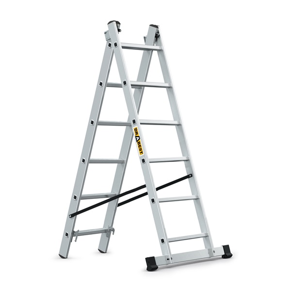IRIS TOOLS HL-200 2x6 lépcsős alumínium létra, összecsukható, 125 kg teherbírás