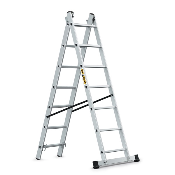 IRIS TOOLS HL-200 2x7 lépcsős alumínium létra, összecsukható, 125 kg teherbírás