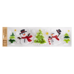 IRIS ablakzselé karácsonyi hóember+fenyőfa 15x55cm