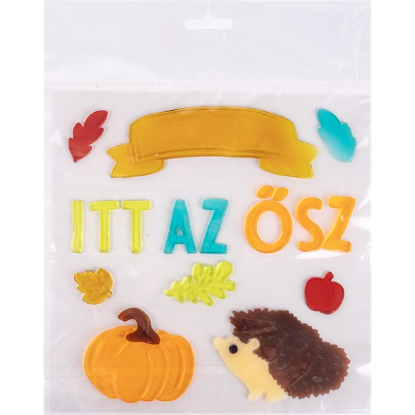 IRIS ablakzselé sündisznó, tök, " itt az ősz" felirattal 20 x 25cm