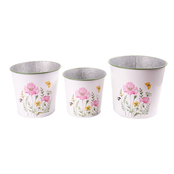 IRIS bádog kaspó 3db pipacs