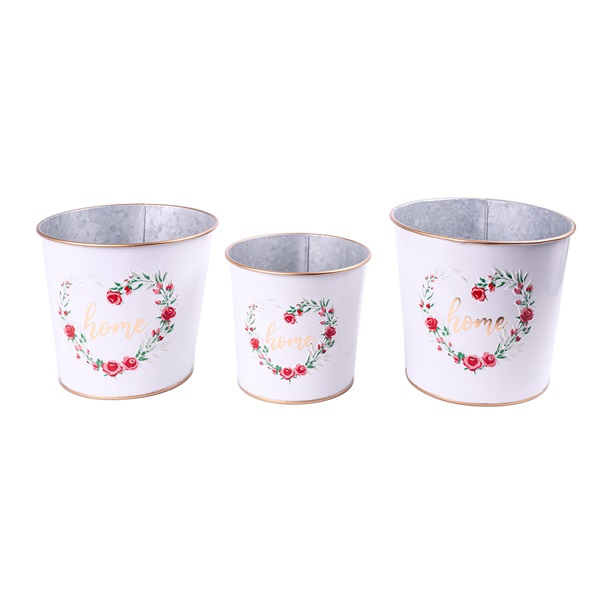 IRIS bádog kaspó 3db rózsa home 115-15cm