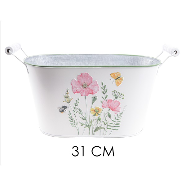 IRIS bádog kaspó ovál+2fül