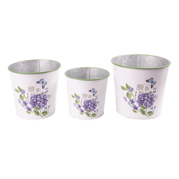 IRIS bádog kaspó x3 db hortenzia 115-15cm