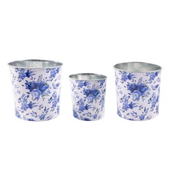 IRIS bádog kaspó x3db kék virág 11 5-15cm