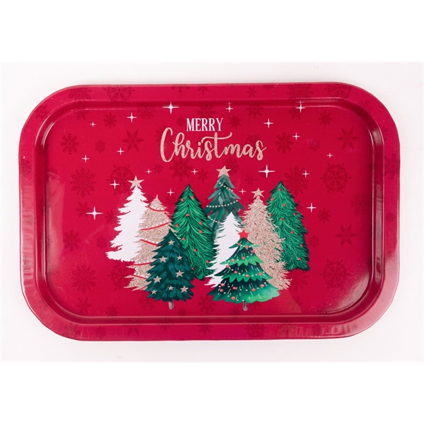 IRIS bádog tálca négyzet fenyők 34 x 23 cm