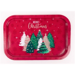 IRIS bádog tálca négyzet fenyők 34 x 23 cm