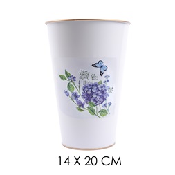 IRIS bádog váza hortenzia 14x20cm