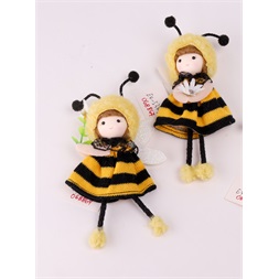 IRIS dekor akasztós méhecske lány+virág 2 féle szín 17cm