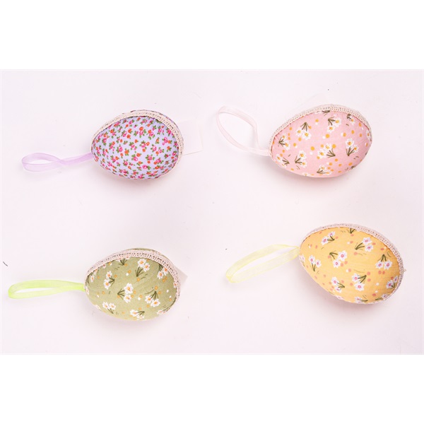 IRIS dekor akasztós textil tojás virágos 4 féle szín