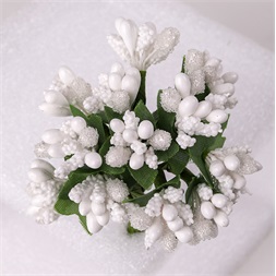 IRIS dekor bogyós csokor 2 szín 9cm