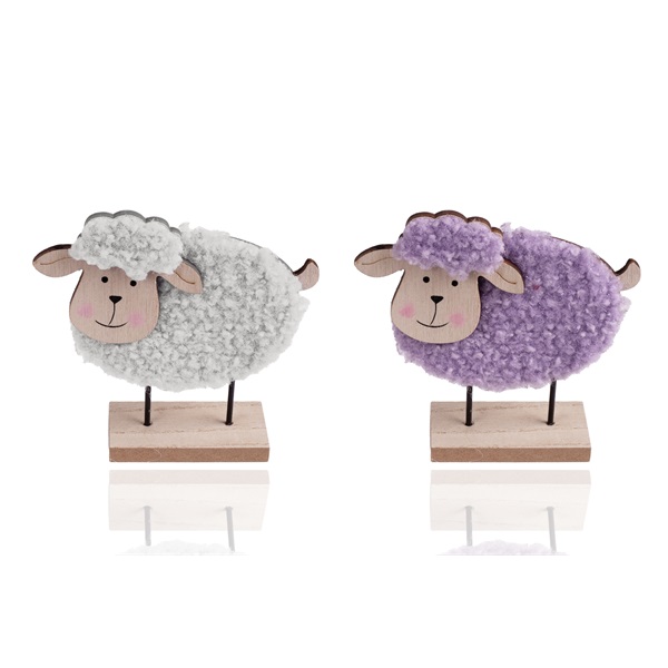 IRIS dekor fa bari álló fehér/lila 2 szortiment 13x14cm