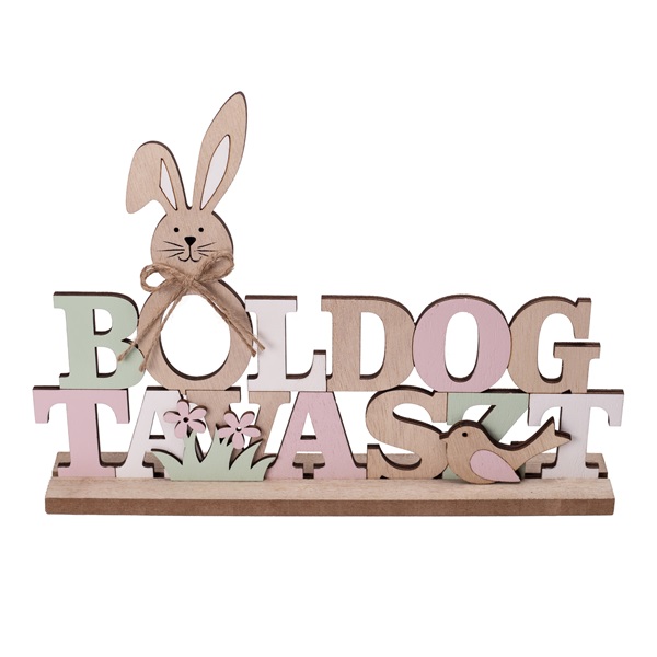 IRIS dekor fa boldog tavasz felirattal+nyúllal 28x18cm