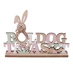 IRIS dekor fa boldog tavasz felirattal+nyúllal 28x18cm