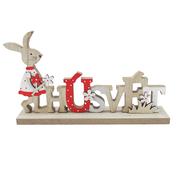 IRIS dekor fa húsvét feliratos nyúl 23x13cm