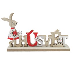 IRIS dekor fa húsvét feliratos nyúl 23x13cm