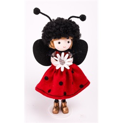 IRIS dekor katicalány álló+virág 18cm