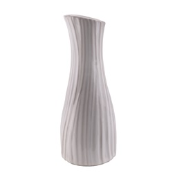 IRIS dekor kerámia váza bordás fehér 8x20cm