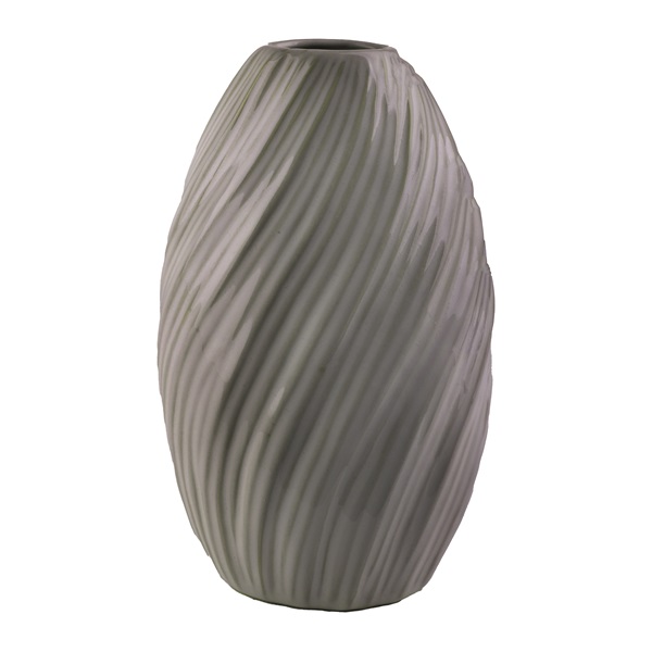 IRIS dekor kerámia váza mandula zöld 11x18,5cm