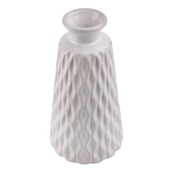 IRIS dekor kerámia váza rombusz fehér 17,5cm