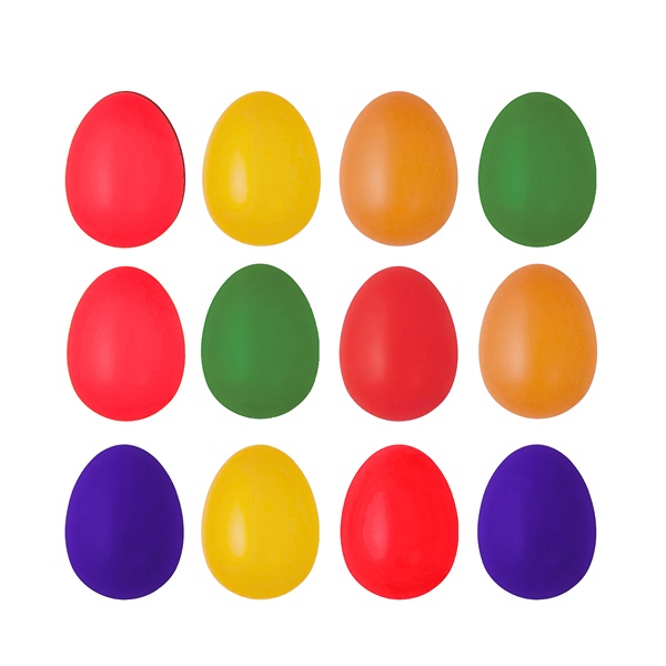 IRIS dekor műanyag tojás x12 színes 4x6cm