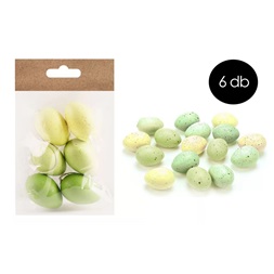 IRIS dekor műanyag tojás x6 zöld 4x6cm