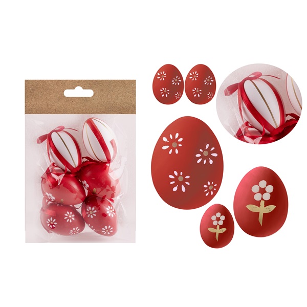 IRIS dekor műanyag tojásx x6 virágos/csíkos 4x6cm