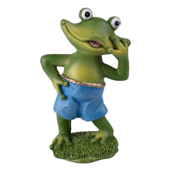 IRIS dekor műgyanta béka kék naci 5,7x10cm