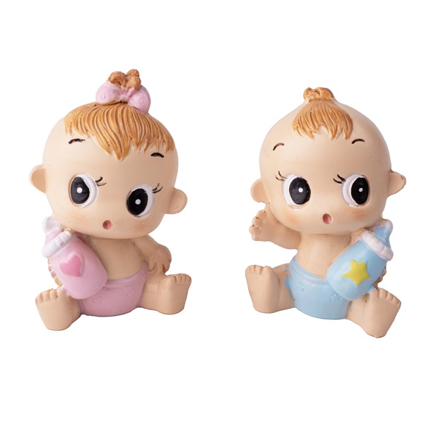 IRIS dekor műgyanta csecsemő+cumisüveg 2 színben 3,9x6,4cm