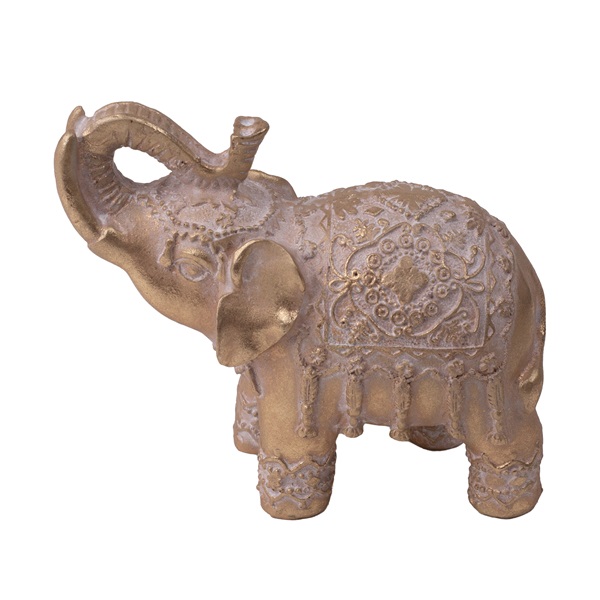 IRIS dekor műgyanta elefánt indiai arany 10,8cm